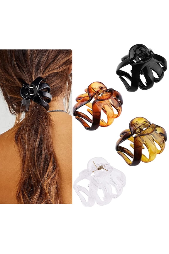 Windfall 4PCS Large Grip Octopus Clip Spider Hair Claw Octopus Jaw Hair Claw Clips for Thick Hair
