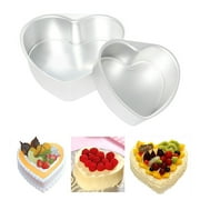 Windfall 6/8/10 Inch Aluminum Heart Shaped Cake Pan Set DIY Baking Mold Tool with Removable Bottom