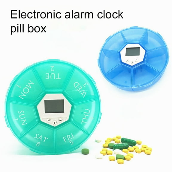 Windfall 7 Grid Pill, Medicine, Vitamin Organizer Box Weekly, Daily Planner Bluetooth Enabled Reminders Pill Storage Box Timing Reminder Weekly Medicine Alarm Light Container