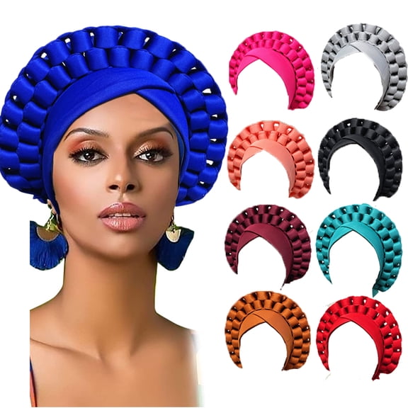 Windfall African Women Auto Gele African Head Tie ASO Oke Head Wrap Scarf Nigerian Wedding Hair Wear