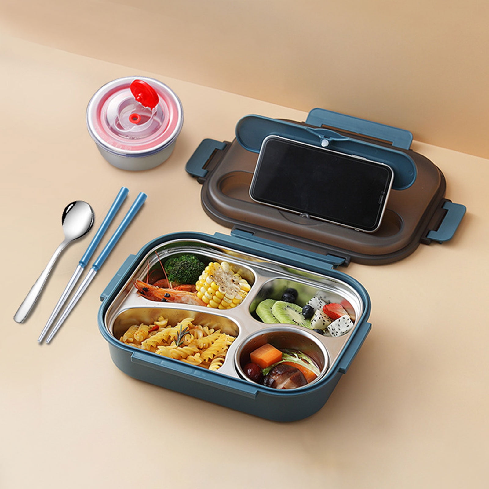 Windfall Bento Box 4 Compartments 304 Stainless Steel Lunch Box for