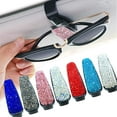 thumbnail image 1 of Windfall Car Sun Visor Glasses Holders Bling Diamond Eyeglasses Sunglasses Hanger Mount with Ticket Card Clip, 1 of 4