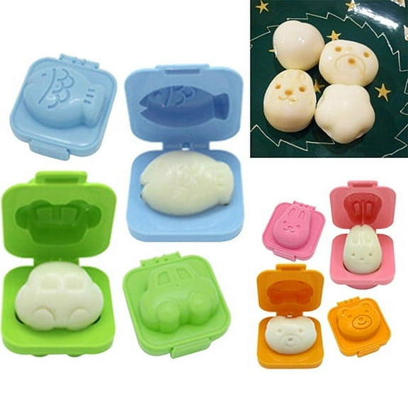 Windfall Decorative Hard Boiled Egg Yolk Mold 2x Cute Cartoon Boiled Egg Rice Mold Bento Maker Sandwich Cutter Kitchen Tools