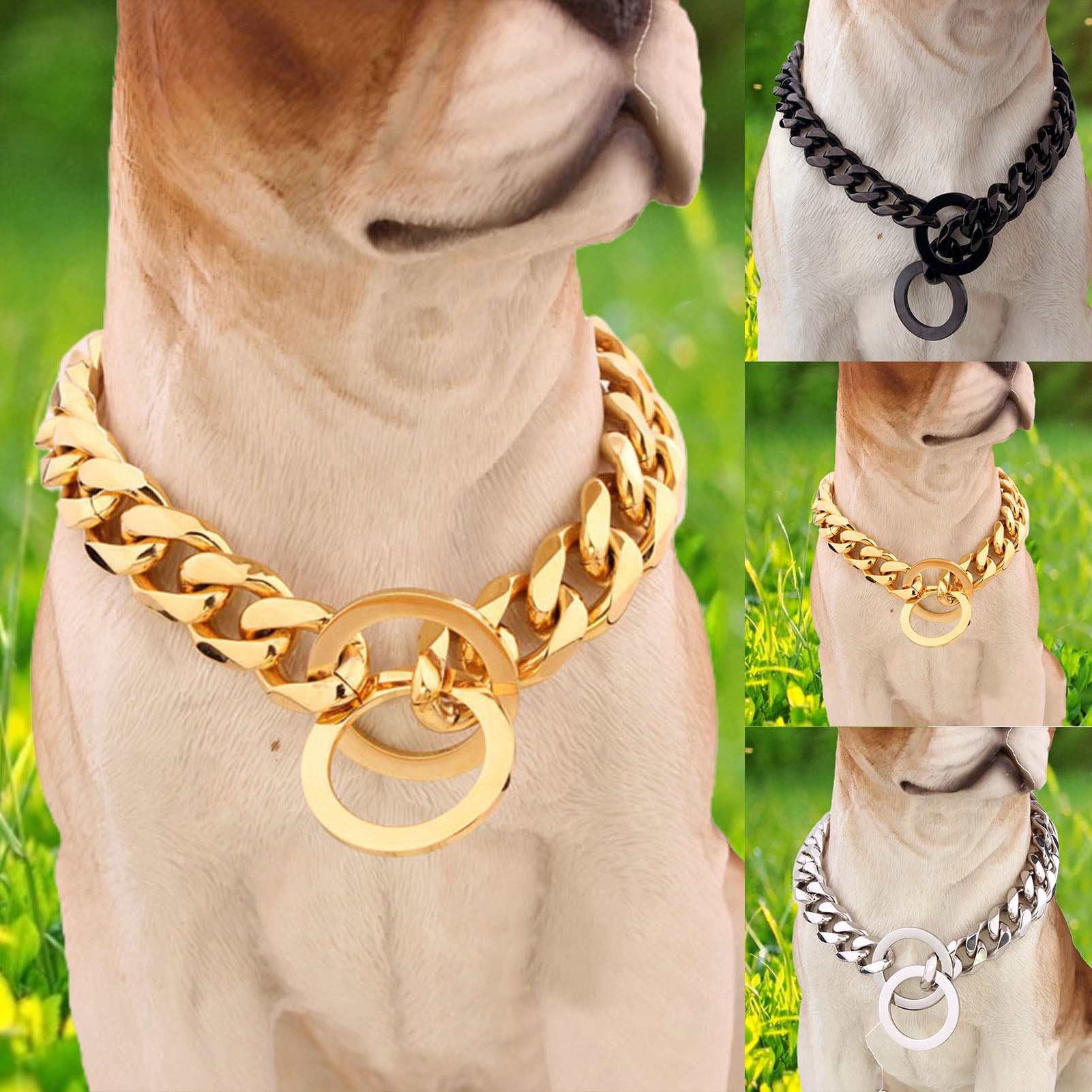 Windfall Dog Choke Collar 12mm Chain Collar Stainless Steel Heavy Duty