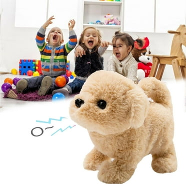 Windfall Electronic Pets with Songs, Kids Girls Plush Interactive Toys with Singing，Walking, Barking, Tail Wagging Function, Realistic Stuffed Puppy Dog, Birthday Easter Gifts for 2 3 4 5 Years Girls