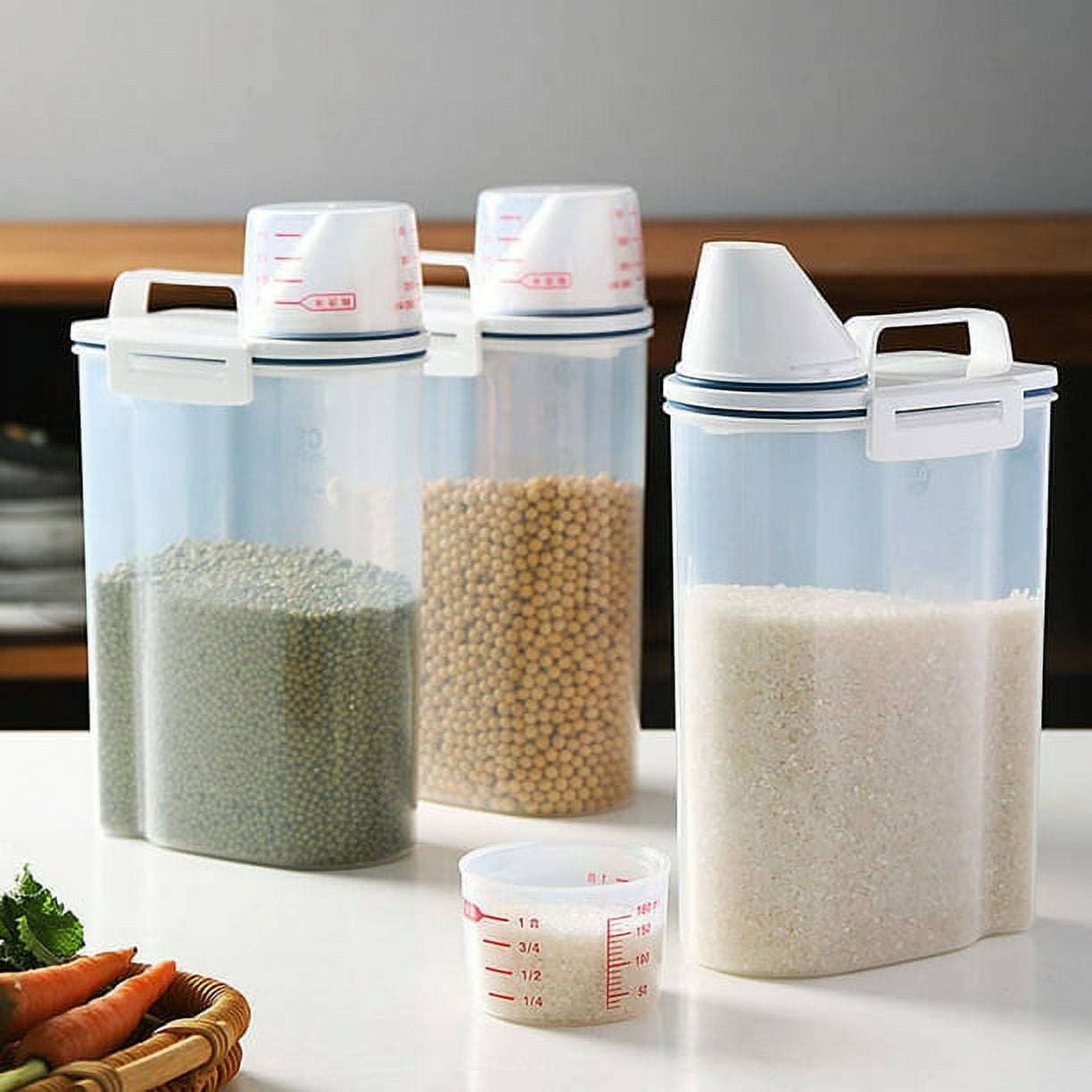 Windfall Airtight Food Storage Containers with Lids Airtight Air Tight Snacks Pantry & Kitchen Container Fresh Food Cereal Bean Snacks Sauce Storage