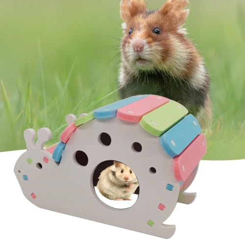 Windfall Hamster House Small Pet Habitat Hide Place, Villa Snail Shape DIY Installation Breathable Guinea-pig Hideout House Living Hut for Golden Bear Rat