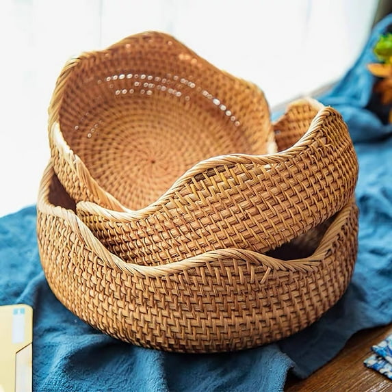 Windfall Hand Woven Round Bamboo Decorative Bowls