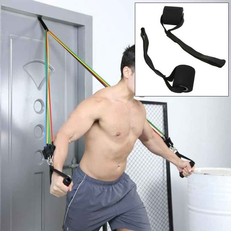 elastic band workouts with door resistance bands