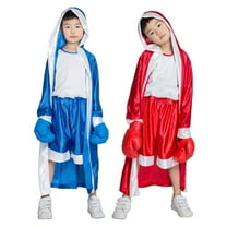 Windfall Kids Long Sleeve Belt Loose Muay Thai Boxing Robe Stage Show Kickboxing Gown