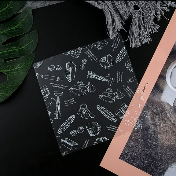 Windfall Kitchens Cookie Baking Sheets Parchment Paper, Non-Stick 200Pcs Food Grade Baking Mat Waterproof Printing Style Decoration Cushion Paper for Kitchen