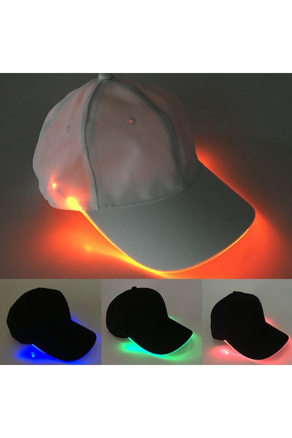 Windfall Led Baseball Hat Luminous Cap Fashion Unisex Solid Color Christmas Party Peaked Adjustable Sports Travel Glow Caps Sun at Night Stage