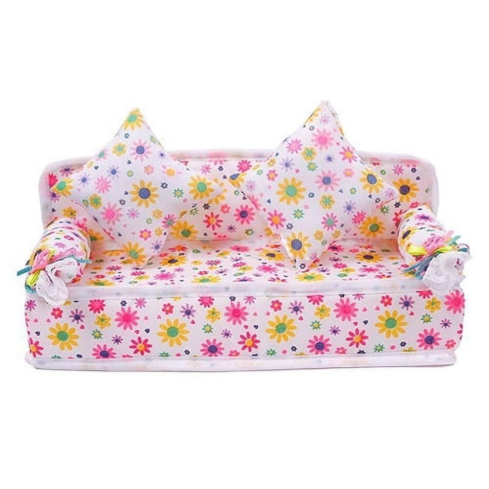Windfall Lovely Mini Furniture Flower Print Sofa Couch with 2
