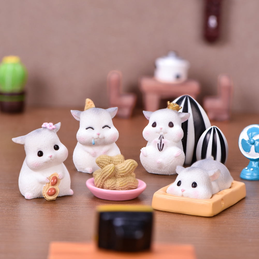 Micro Landscape Mini Ornaments DIY Doll House Decoration Pot Craft Cute Frosted Peanut Cheese Mouse Greedy Hamster Home Decoration Fairy Garden Ornaments Walmart