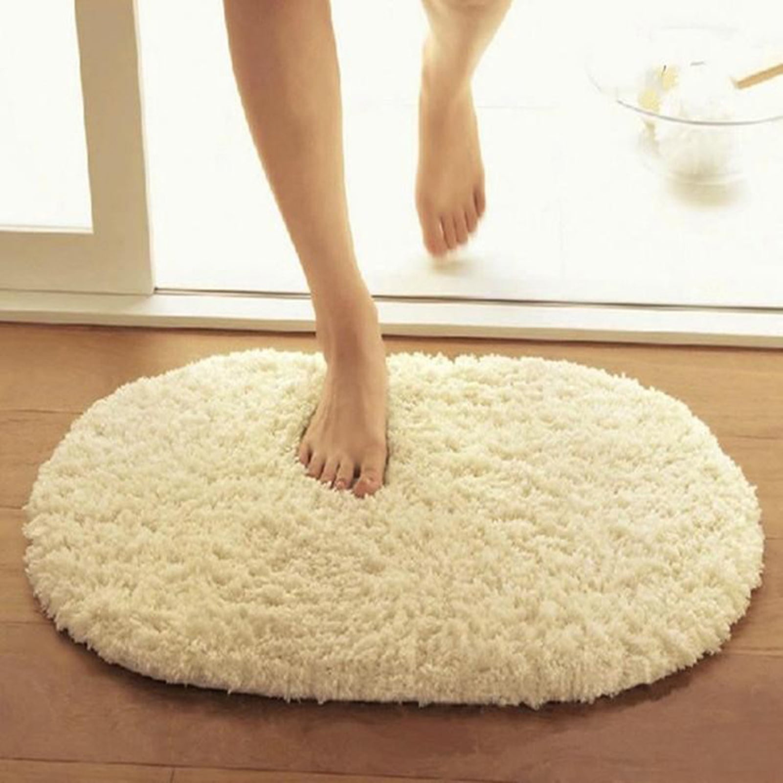 Windfall Non Slip Shaggy Soft Microfibers Bath Mat for Bathroom Rug Water  Absorbent Carpet, Oval Shape Non Slip Mat Bathroom Absorbent Soft Carpet  Bedroom Home Decoration Machine Washable - Walmart.com
