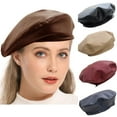 thumbnail image 1 of Windfall PU Leather Beret Hat for Women Girls Lady, French Style Artist Painter Cap, 1 of 7