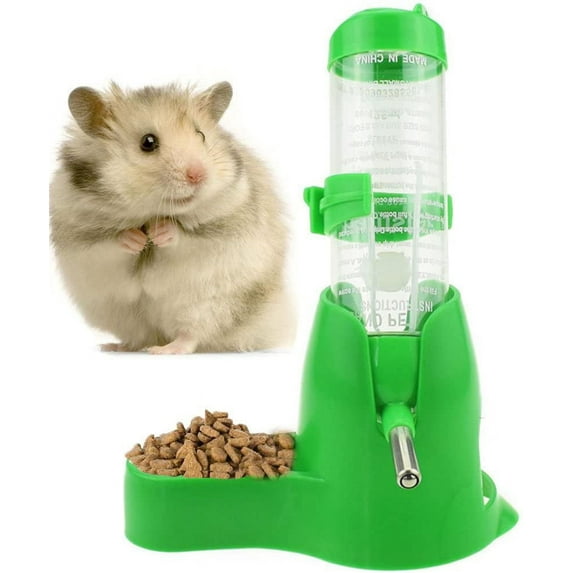 Windfall Pet Drinking Bottle with Food Container Base Hanging Water Feeding Bottles Auto Dispenser for Hamsters Rats Small Animals Ferrets Rabbits Small Animals