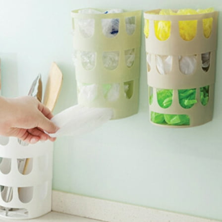 Windfall Plastic Bag Holder Waterproof Wall Mount Grocery Bag Dispenser Garbage Bag Organizer Plastic Bag Holder and Dispenser Home Bathroom Kitchen Garbage Trash Storage Box Container