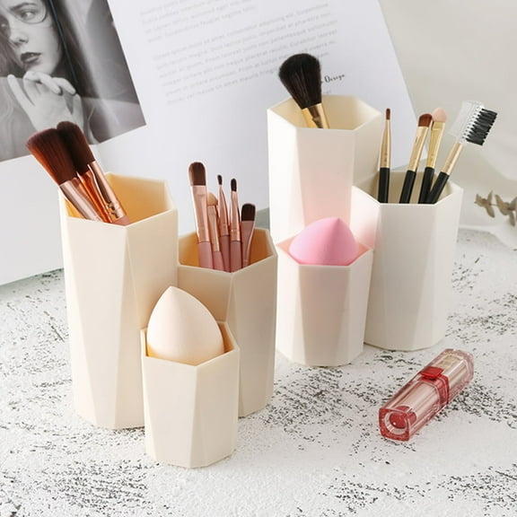 Windfall Plastic Desk Cosmetic Storage Box Lipstick Brushes Holder Organizer Makeup Tool