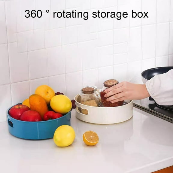 Windfall Plastic Lazy Susan Turntable Multifunctional Spice Rack Organizer for Kitchen Cabinet 360 Degree Rotating Food Storage Container for Refrigerator or Countertop