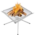 thumbnail image 1 of Windfall Portable Fire Pit Mesh Heat Resistant Roll Up Design Stainless Steel Fire Pit Net Wood Burning Perfect for Camping, Backyard, Patio, Garden (Holder Not Included), 1 of 8