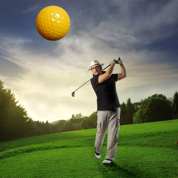 Windfall Practice Golf Balls Soft Dimpled Elastic Indoor Outdoor Training Soft Rubber Golf Balls (Yellow)