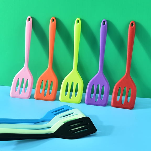 Windfall Premium Silicone Spatula/Slotted Spatula, High Heat Resistant to 600°F, Hygienic One Piece Design, Non Stick Rubber Kitchen Utensil for Fish, Eggs, Pancakes, Wok