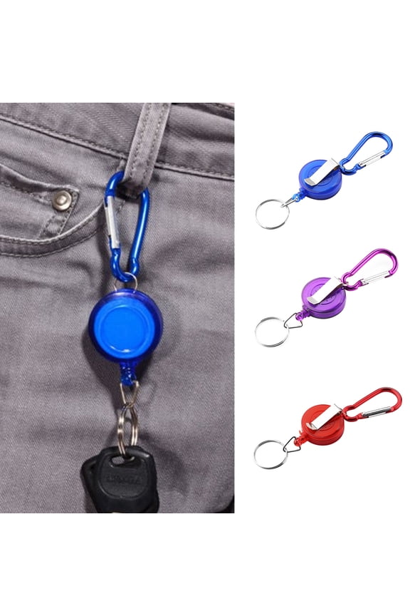 Retractable Badge Reels, Plastic Blue