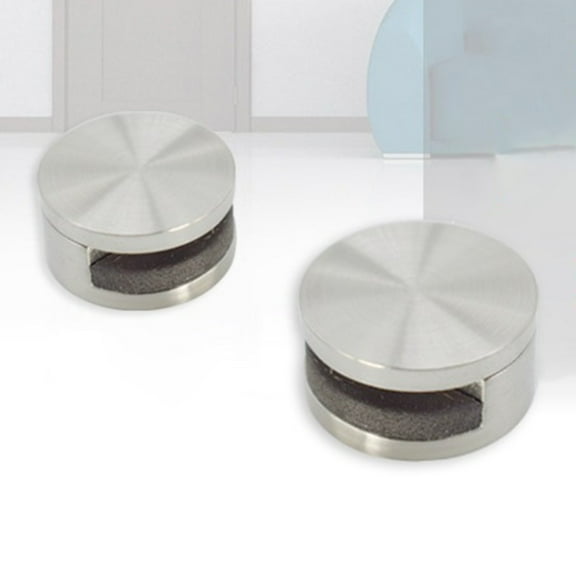 Windfall Solid Round Glass Clamp Fixed Mirror Wall Bracket Buckle Iron Sheet Accessories - Stainless Steel