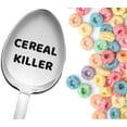thumbnail image 1 of Windfall Spoon Engraved Cereal Spoon Clear Visible Text from 18 10 Stainless Steel Perfect for Cereal Lovers, 1 of 7