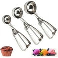 thumbnail image 1 of Windfall Stainless Steel Ice Cream Scooper with Trigger Small Medium and Large Cookie Scoops for Baking Easy to Clean Highly Durable Ergonomic Handle Cookie Dough Scoop, 1 of 2
