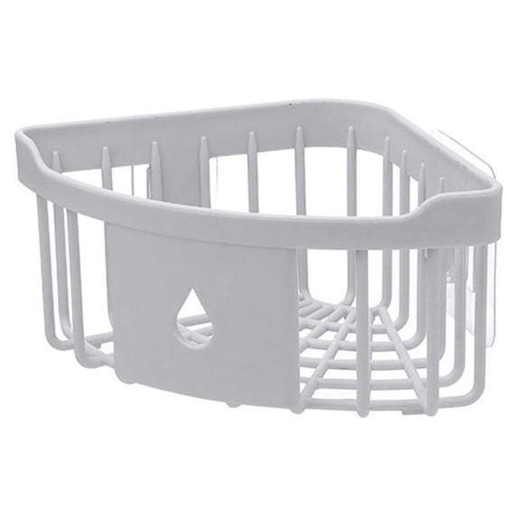 Windfall Suction Corner Shower Caddy Bathroom Shower Shelf Storage Basket Wall Mounted Organizer for Shampoo, Conditioner, Plastic Shower Rack for Kitchen & Bathroom, Drill-Free Removable