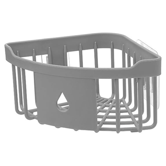 Windfall Suction Corner Shower Caddy Bathroom Shower Shelf Storage Basket Wall Mounted Organizer for Shampoo, Conditioner, Plastic Shower Rack for Kitchen & Bathroom, Drill-Free Removable