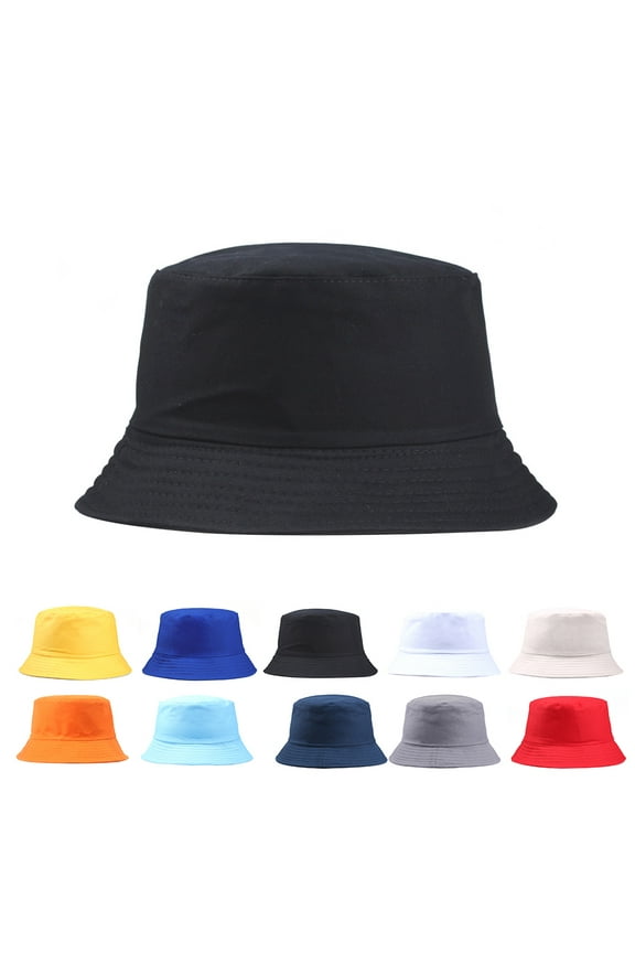 Ludlz Unisex Bucket Hat Sun Hat Solid Color Hip Hop Fisherman Cap for Women Men UV protection