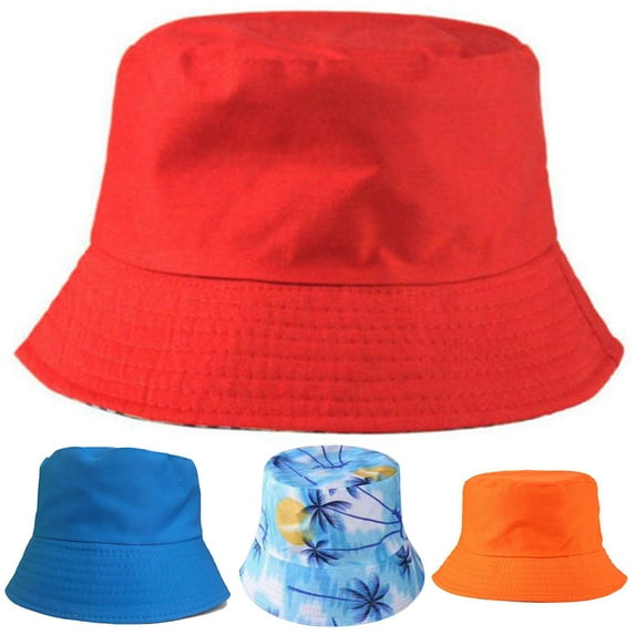Windfall Unisex Sun Hats, Cotton Beach Bucket Hat for Men Women,Summer Outdoor Boy's Girls Boonie Cap Breathable Packable