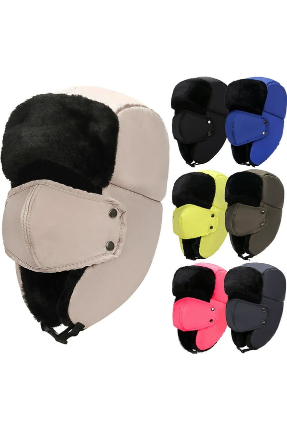 Windfall Unisex Winter Trapper Ski Hat- Russian Style Hat Ushanka, Trooper, Trapper Hats for Men and Women - Windproof Ski Face Cover