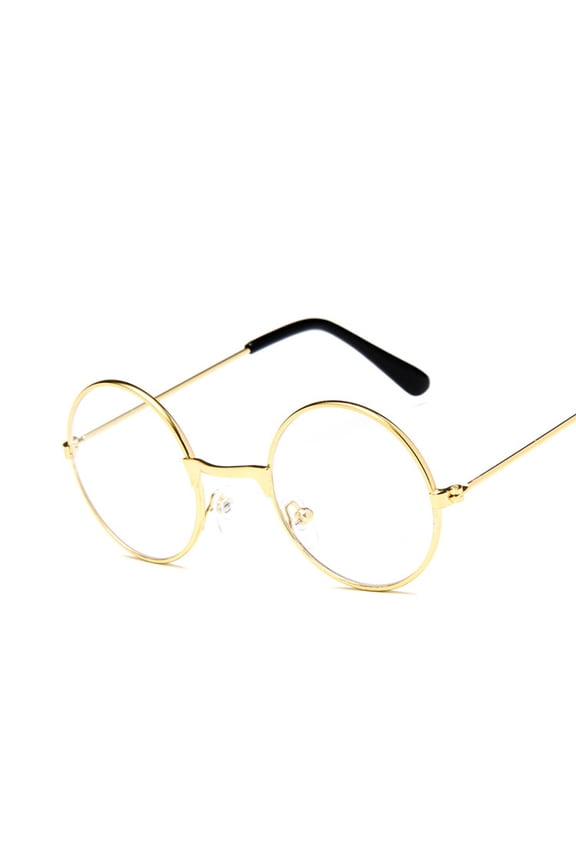 Windfall Vintage Round Metal Frame Resin Lens Kids Eye Glasses Photography Studio Prop
