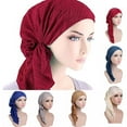 thumbnail image 1 of Windfall Women Elegant Chemo Cap With Scarfs Cancer Hair Loss Sleep Beanie Headwraps, 1 of 6