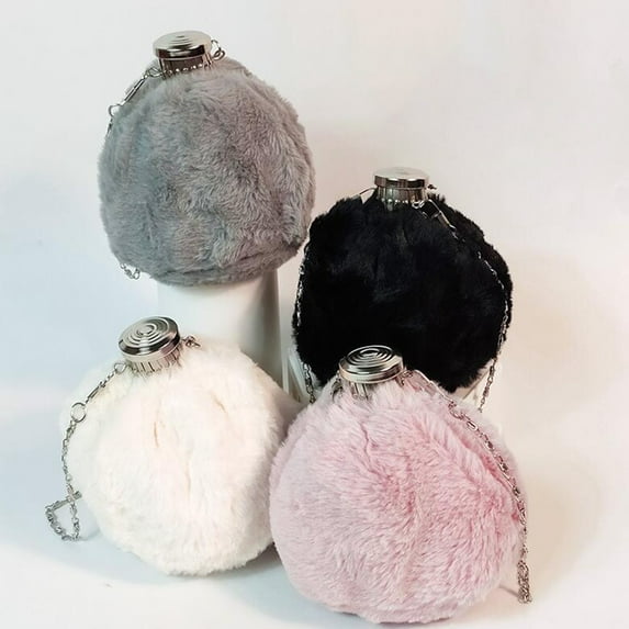 Windfall Women Faux Fur Shoulder Bag Handbag Bucket Bag Furry Bag Cross Body Bag