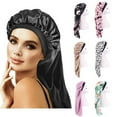 thumbnail image 1 of Windfall Women Hair Extra Long Satin Bonnet Sleep Cap Double Layer Silky Hair Bonnet for Braids,Curly,Long Hair- Soft Elastic Band, 1 of 7
