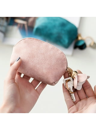  MOCCNT Leather Coin Purse for Women with KeyChain Small Zipper  Change Purse coin Pouch Card Holder Wallet Clutch for Women & Men(White) :  Clothing, Shoes & Jewelry