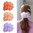 thumbnail image 1 of Windfall Women Solid Color Tulle Elastic Rope Ponytail Holder Scrunchy Hair Accessory, 1 of 7