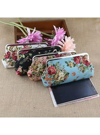 Womens Designer Style Flower Floral Print Purse Ladies Wallet Card Coin  Holder