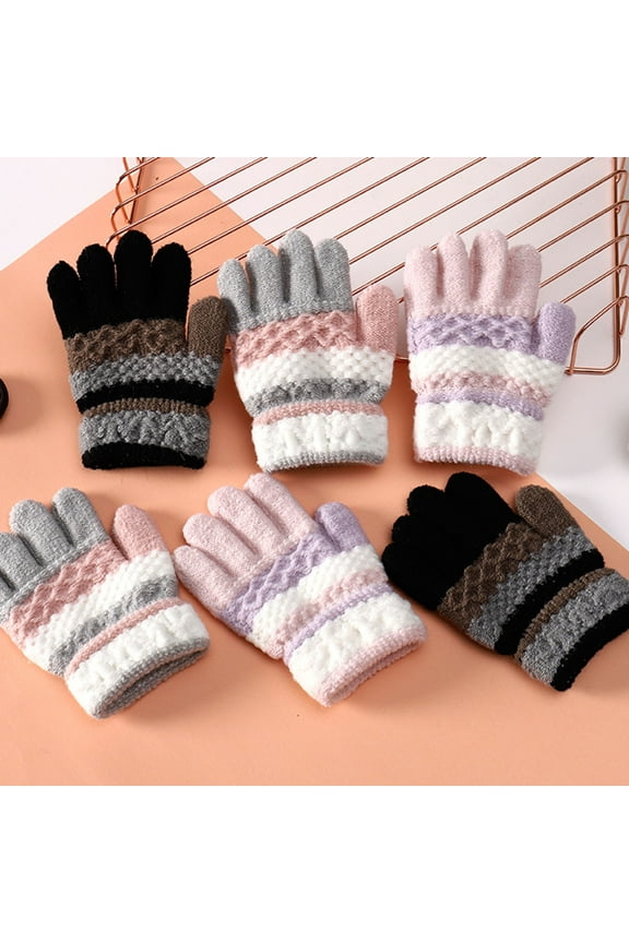 Windfall Women's Hedgehog Winter Cotton Gloves Girls' Thick Mittens