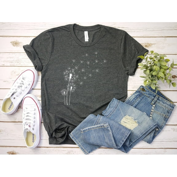 Windflower Tee, Dandelion Shirt for Women, Inspirational Shirt, Flower in Natural T-shirt, Blossoms Shirt, Cute Trending Womens T-Shirt