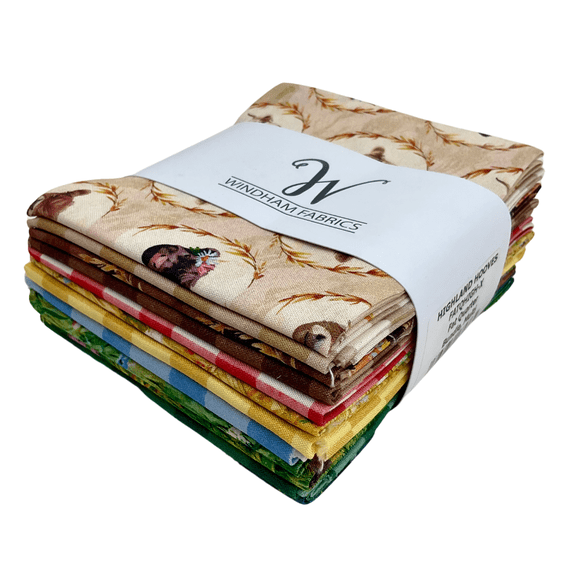 Windham Fabrics - Highland Hooves Fat Quarter Bundle by Whistler Studio 12 pcs