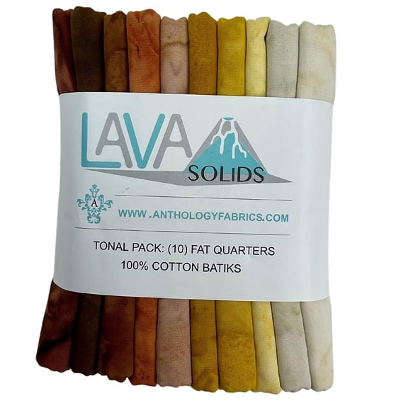 Windham Fabrics - Lava Solids: Golden Brown Batik Fat Quarter Bundle