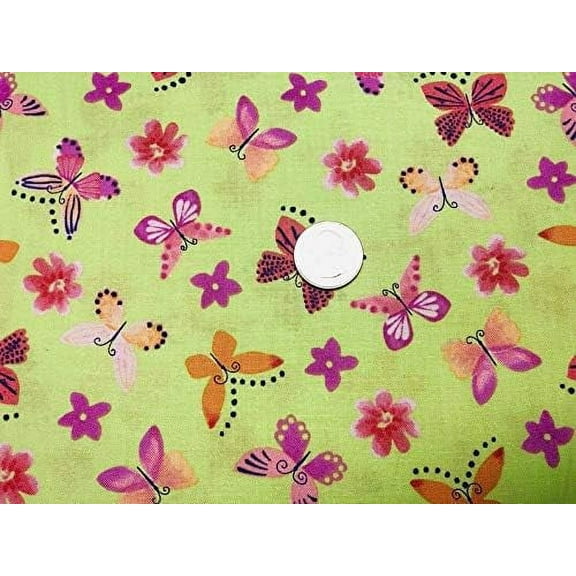 Windham Fabrics Painted Wings Butterflies with Flowers 100% Cotton Fabric sold by the yard