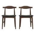 thumbnail image 1 of Windham Mid-Century Modern Black Faux Leather Dining Chair (Pair), 1 of 7