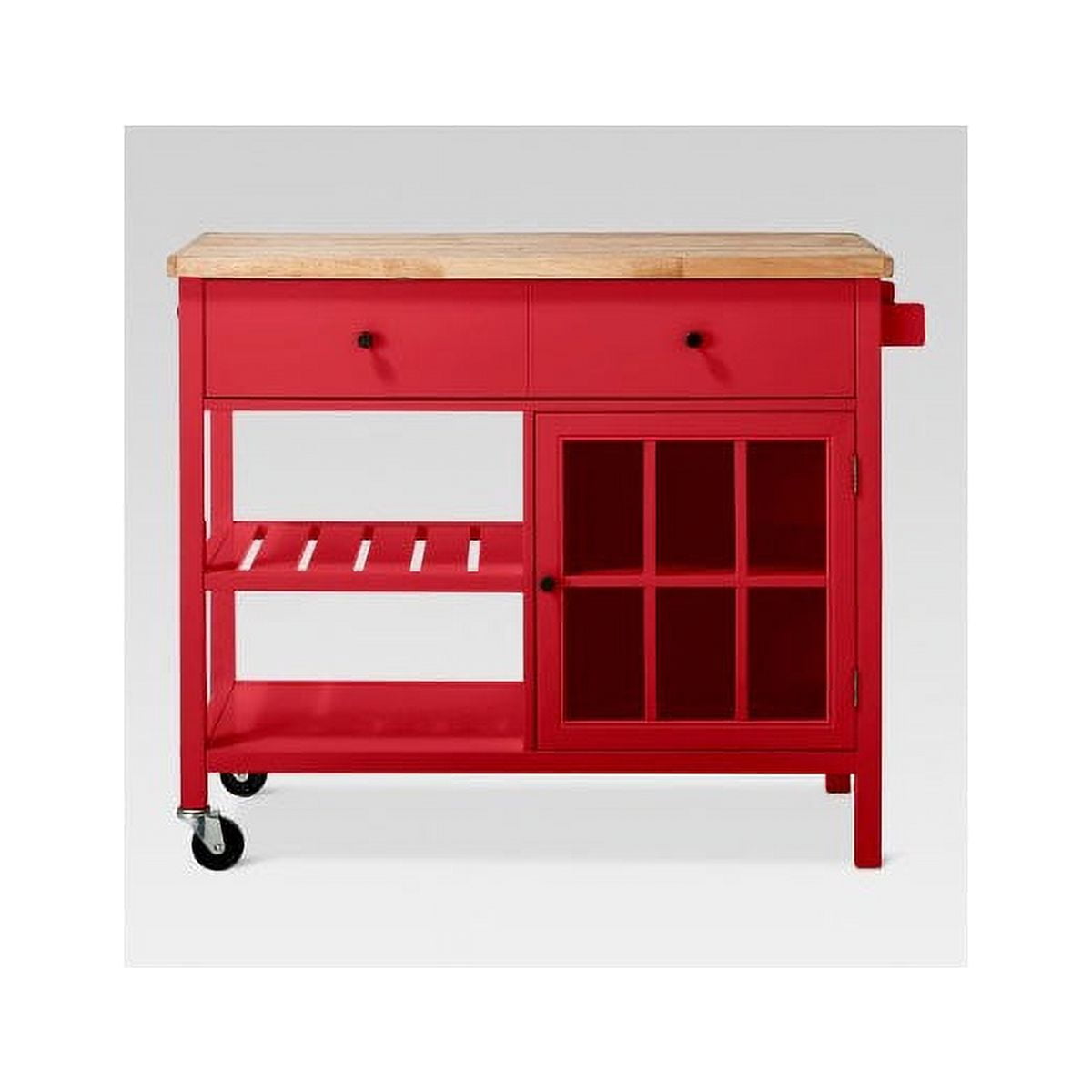 Windham Wood Top Kitchen Island Red